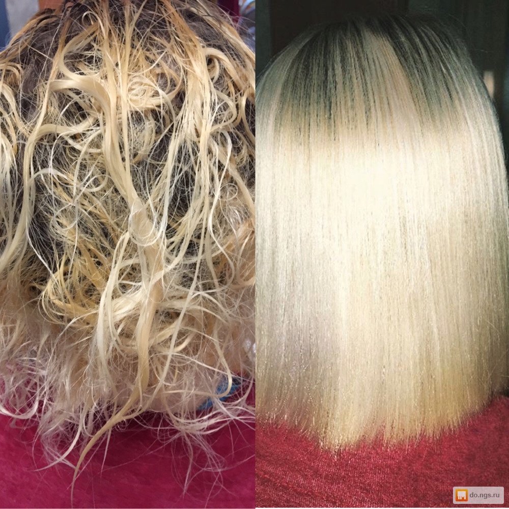 Кератиновое выпрямление на мелированные волосы фото до и после