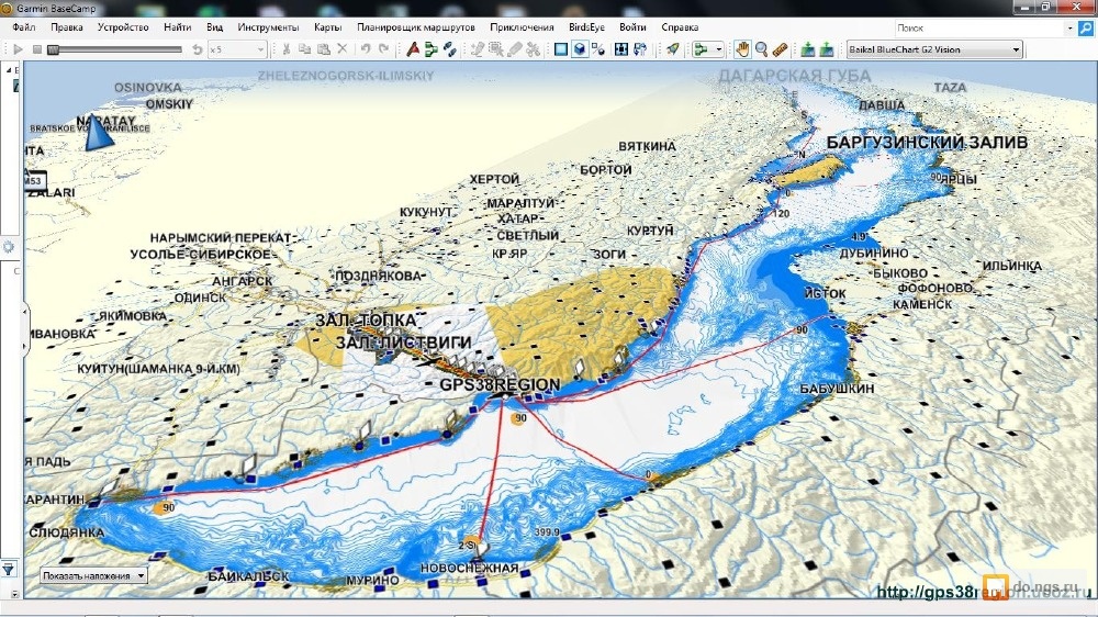 Карта глубин байкала подробная для навигатора